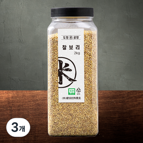 도정공장 유기농 찰보리, 2kg, 3개
