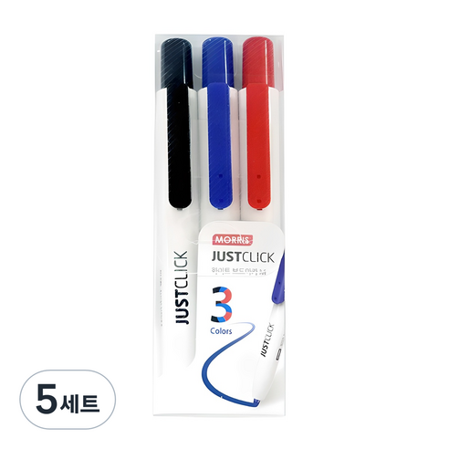모리스 저스트 클릭 보드마카 M 3색, 블랙,블루,레드, 5세트