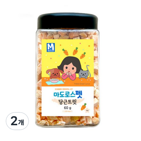 마도로스펫 반려동물 간식 60g, 당근트릿, 2개