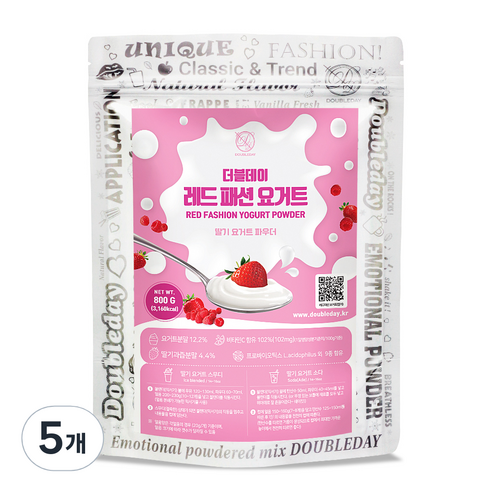 더블데이 레드패션 딸기 요거트 파우더, 800g, 5개