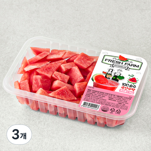 프레쉬팜 바로 갈아먹는 주스용 수박, 1kg, 3개