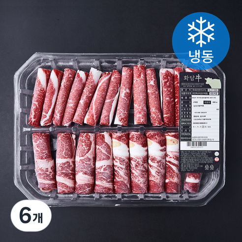 화담우 한우 2등급 등심 & 차돌 바로구이 (냉동), 6개, 300g