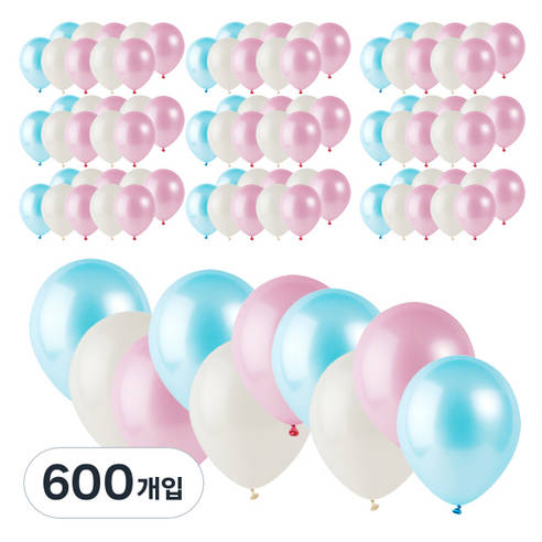 파티팡 라운드 풍선, 베이비톤(랜덤 발송), 600개