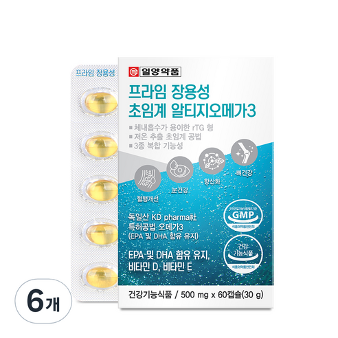 일양약품 프라임 장용성 초임계 알티지 오메가3 60p, 60정, 6개