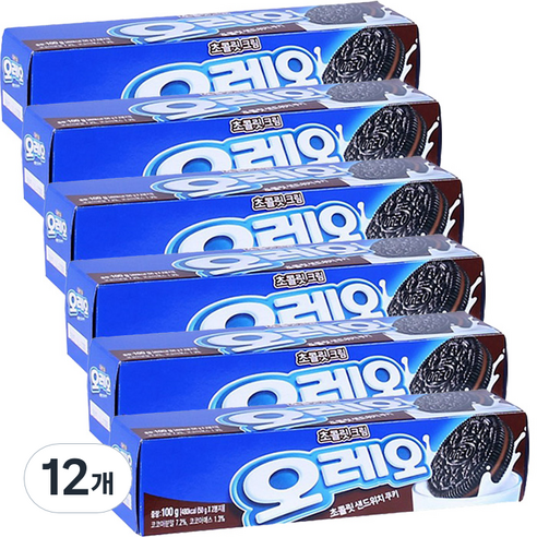 크래프트 오레오 초콜릿 크림 쿠키, 100g, 12개