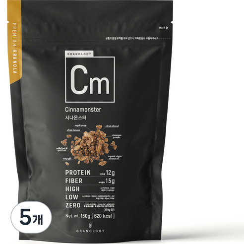 그라놀로지 시나몬스터 그래놀라, 150g, 5개