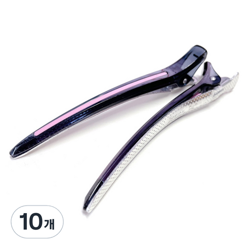 다카라 크리스탈 헤어클립 대 120mm, 10개, 블랙 + 핑크
