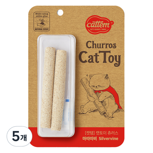 캣템 고양이 츄러스 장난감 0.5 x 13 cm 2p, 마따따비, 5개