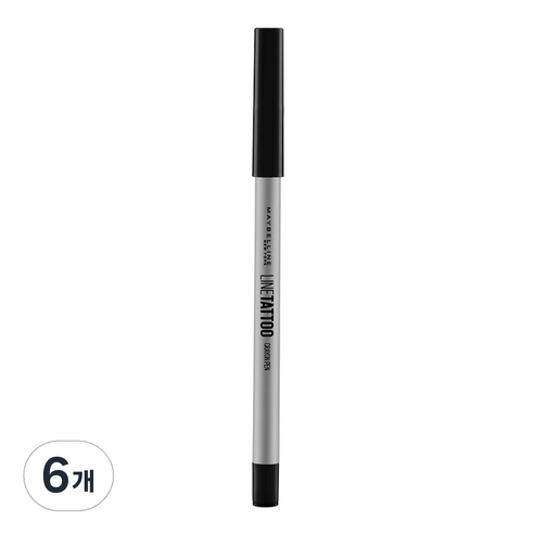 메이블린 뉴욕 라인 타투 크레용 0.4g, 블랙, 6개