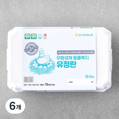 목계촌 동물복지 인증 유정란 780g, 6개, 15구
