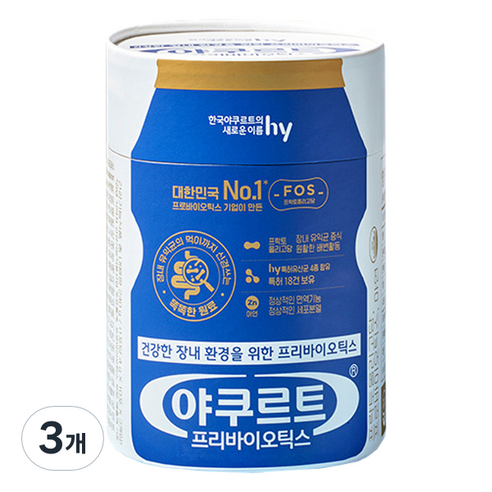 에치와이 야쿠르트 프리바이오틱스 30p, 120g, 3개