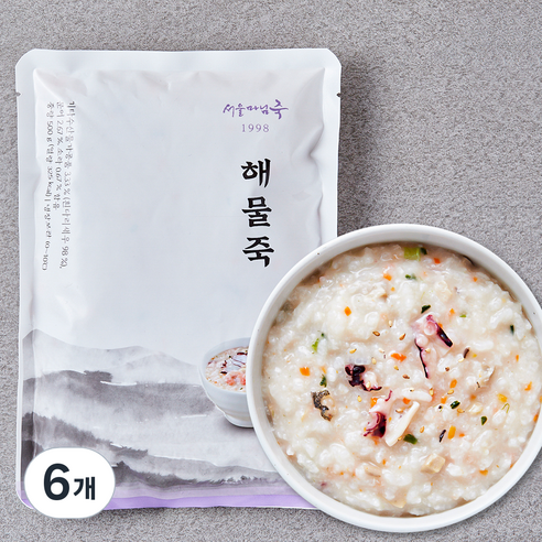 서울마님죽 해물죽, 500g, 6개