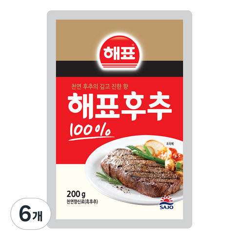 [해표] 순후추, 200g, 6개