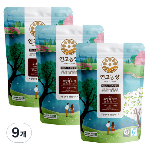 연고농장 우엉차 삼각티백, 1g, 25개입, 9개