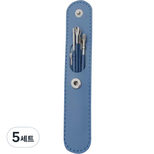 봄봄리빙 스테인리스 귀이개 열쇠고리 6종 세트 블루, 5세트