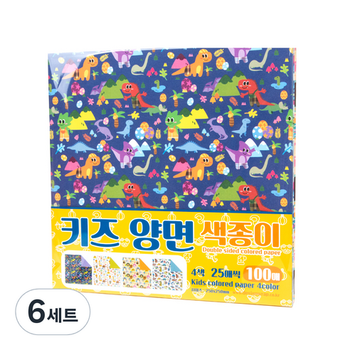 좋은기븐 키즈 양면 색종이, 4색, 6세트