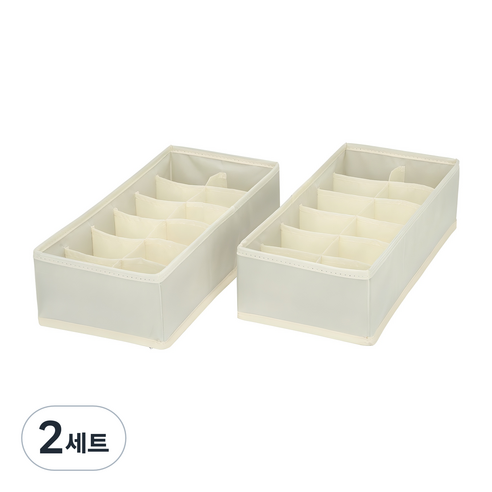 코멧 홈 프리미엄 속옷정리함 12칸 2개입, 베이지, 2세트