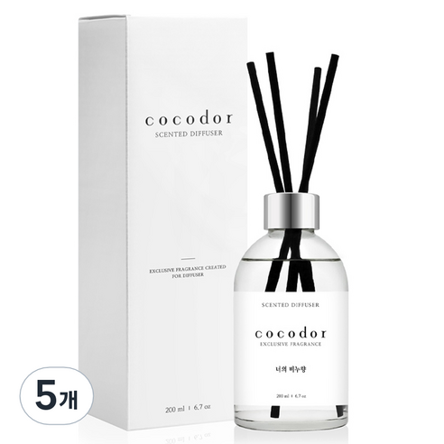 코코도르 화이트라벨 디퓨저, 너의비누향, 200ml, 5개