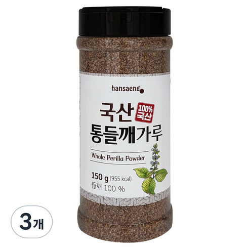 한생 국산 통들깨가루, 150g, 3개