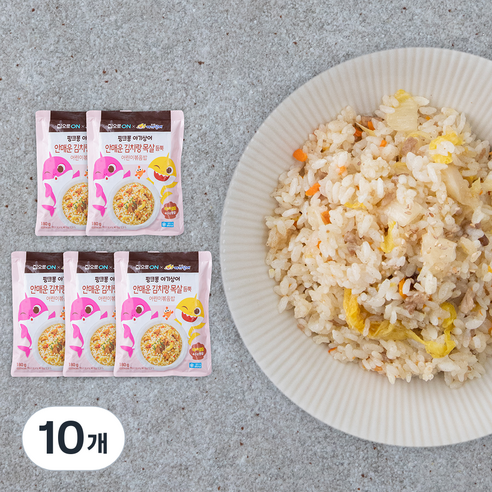집으로온 안매운김치랑 목살듬뿍 어린이볶음밥 (냉동), 180g, 10개