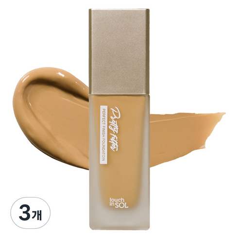 터치인솔 프리티필터 퍼펙트 피니시 파운데이션 35g, 3호 미디엄 텐, 3개