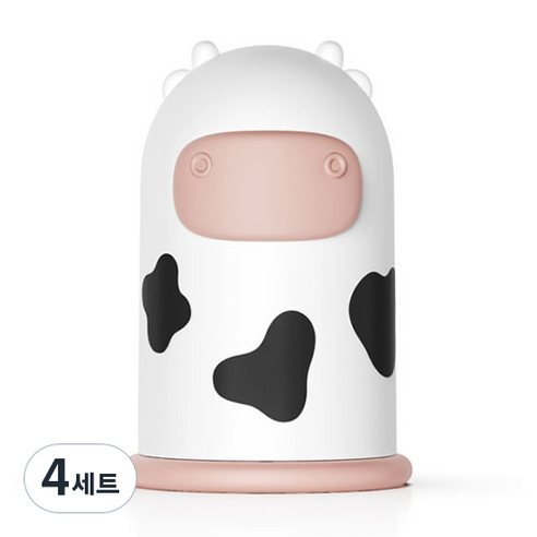 미빌 유아용 재밌는 캐릭터 손톱깍이 세트, 젖소, 4세트