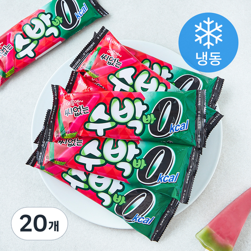 롯데웰푸드 씨없는 수박바 0kcal (냉동), 75ml, 1개입, 20개