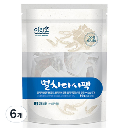 아라촌 멸치 다시팩 4p, 6개, 15g