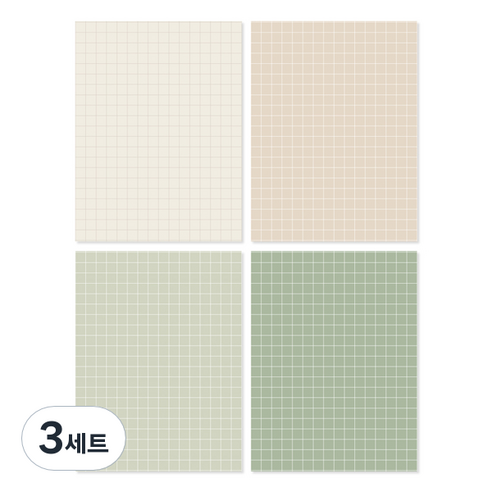 모노라이크 메모지 스무디 ver 3 4종 세트, 오트밀+라떼+그린티+올리브, 3세트