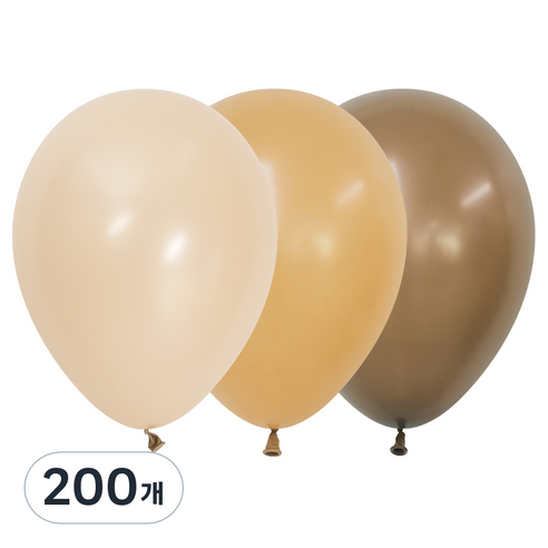 셈퍼텍스 커피블랜드 3색 풍선 30cm, 화이트샌드, 라떼 , 커피, 200개