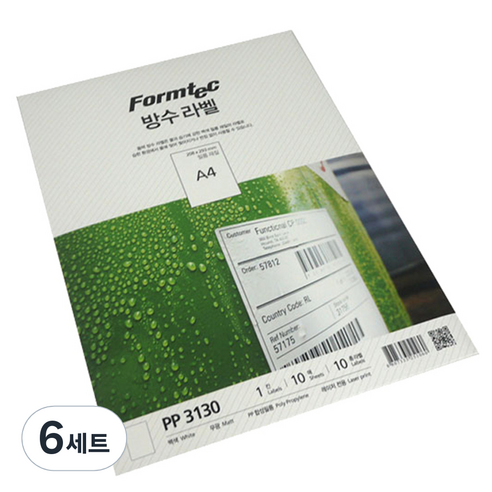 폼텍 전산 방수 라벨지 210 x 297 mm PP-3130, 1칸, 60개