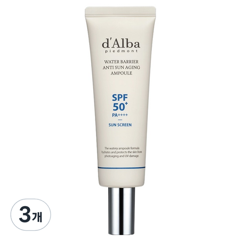 달바 워터 베리어 안티 선 에이징 앰플 SPF50+ PA++++, 50ml, 3개