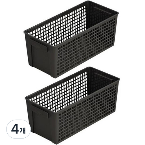 이노마타 다용도 리빙 박스, 블랙, 4개