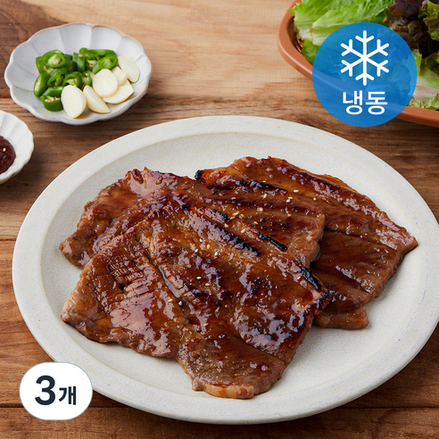 엄마밥상 칼집목살 양념 구이 (냉동), 1kg, 3개