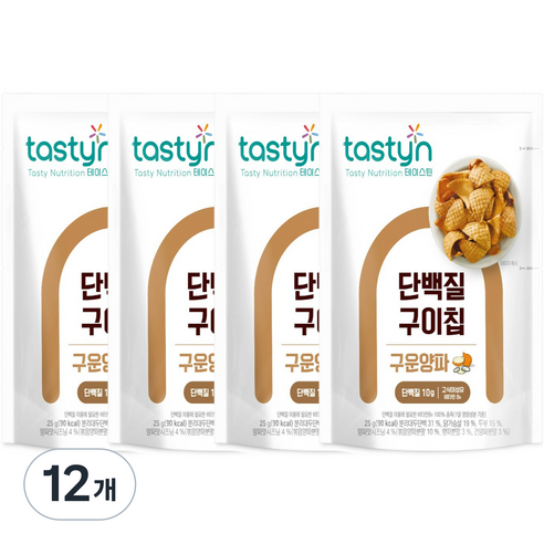 종근당건강 테이스틴 단백질 구이칩 구운양파, 12개, 25g