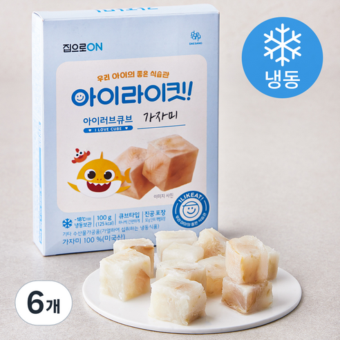 집으로온 아이라이킷 아이러브큐브 가자미 (냉동), 100g, 6개