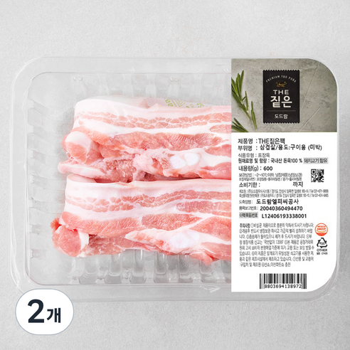 도드람 THE짙은 미박삼겹살 구이용 (냉장), 600g, 2개