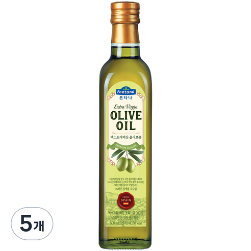 폰타나 엑스트라 버진 올리브유 마라스카, 500ml, 5개