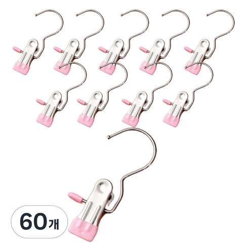 블체 스텐 후크 클립, 핑크, 60개