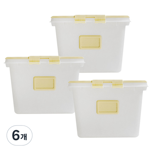 리빙숲 뉴 스퀘어 리빙박스 24L, 버터, 6개