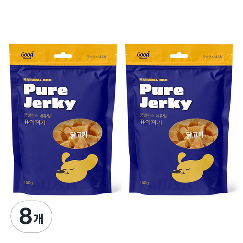 굿밸런스 강아지 네츄럴 퓨어 져키, 150g, 8개, 닭고기