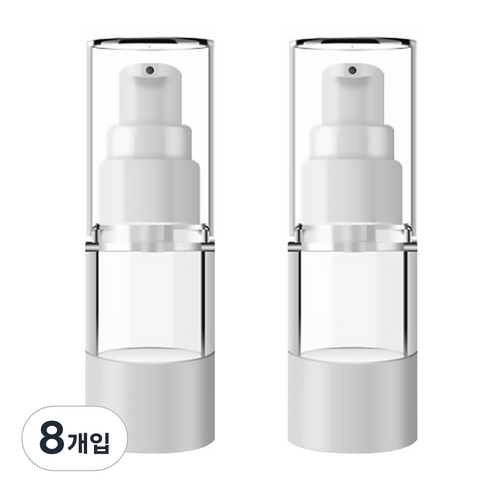 DM 뷰티 휴대용 펌프 로션 공병 플랫 진공 15ml, 혼합 색상, 8개입