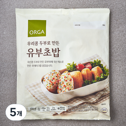 올가홀푸드 우리콩 두부로 만든 유부초밥 4인, 356g, 5개