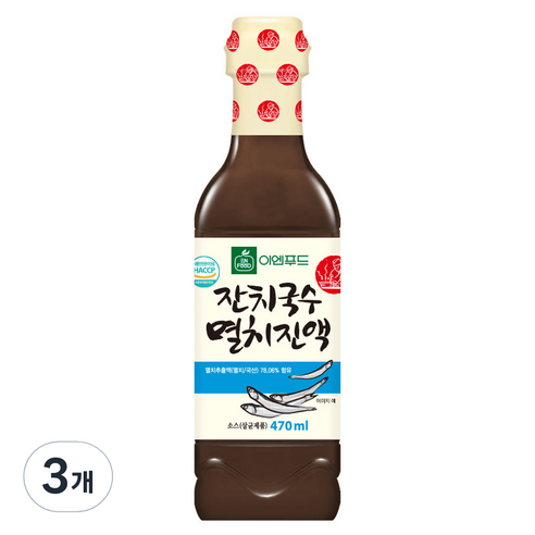 백앤 이엔 잔치국수 멸치진액, 470ml, 8개 잔치국수양념장 Best Top5