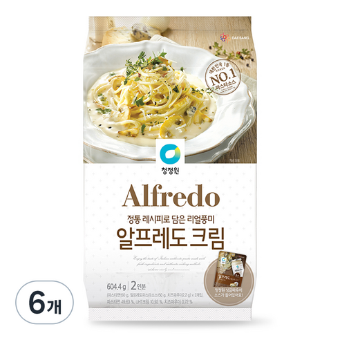 대상 청정원 알프레도 크림파스타, 604.4g, 6개
