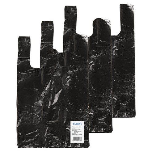 크린아이 검정 손잡이 비닐봉투, 12L, 300개