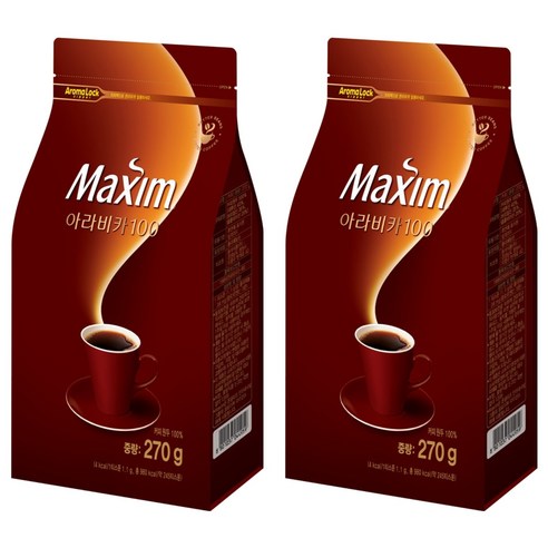 맥심 아라비카 100 원두 커피, 270g, 1개입, 2개