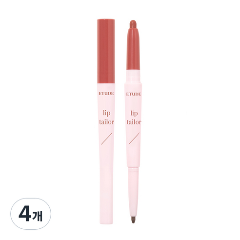 에뛰드 입꼬리 메이커 립스틱 0.6g + 립 라이너 0.2g, 01 더스티 살몬, 4개