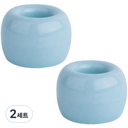 리버그린 무지 도자기 칫솔꽂이, 블루, 2세트