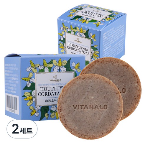 비타할로 어성초 비누 100g 2개입 + 비누망, 2세트